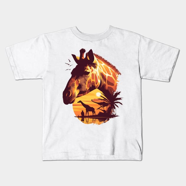 giraffe Kids T-Shirt by StevenBag